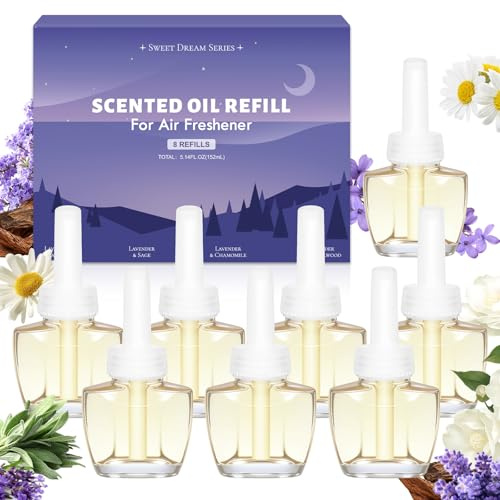 SCENTORINI Duftölflakon, Süße Träume Raumduft Lufterfrischer, Raum Duftöl, 8 x 19ML, Duftflakons Nachfüller Geeignet für Air Wick und Glade Duftstecker