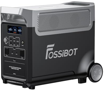 FOSSiBOT F3600 Pro Powerstation, 3840Wh LiFePO4 Tragbare Solargenerator mit 3x230V AC Ausgang 3600W (7200W Peak), Power Station Schnelles Stromspeicher Aufladen für Zuhause, Stromausfall, Reise