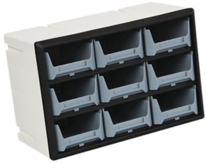 Cassetto di stoccaggio armadio organizzatore casa contenitore per piccoli oggetti perline viti 9 griglia bianco 9 cassetti B