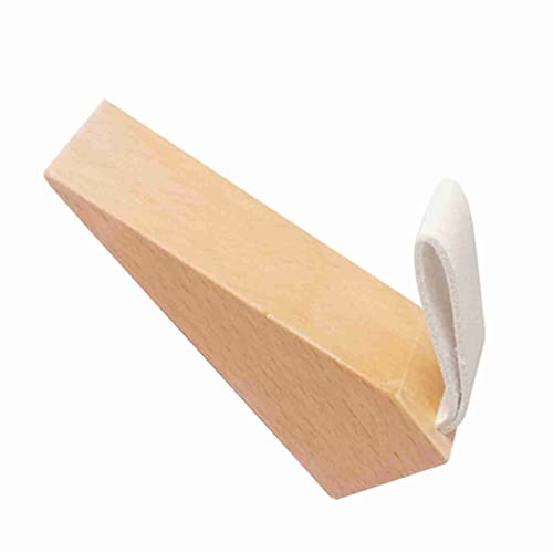 Naroote Bodentürstopper aus Buchenholz, Verhindert Verrutschen, Leiser, Stoßdämpfender Türstopper mit Band für Schlafzimmer, Büro (S Weißes Band)