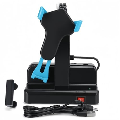 WAHEWUD Handyshaker Schrittsimulator Wippe aus Kunststoff in Himmelblau Automatisch USB Betrieben, Smartphone Halterung für Fitness App Pedometer Inkubator 15,5x11,8cm