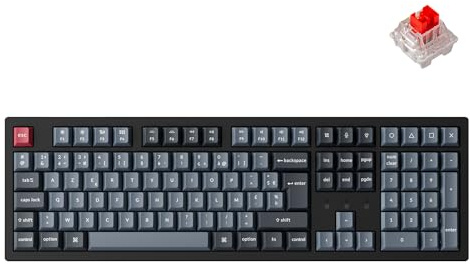 Keychron K10 Pro Clavier Mécanique 100% AZERTY, Bluetooth 5.1 et Câble USB-C, Compatible QMK/Via, Rétroéclairage RGB, Batterie de 4000 mAh, Clavier Gamer sans Fil pour Mac et Windows, Switches Rouges