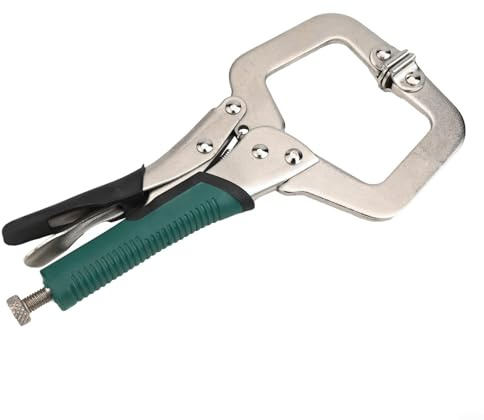 Alicates grandes de bloqueo con abrazadera en C para soldadura, carpintería y proyectos eléctricos, hechos de acero de alto carbono con presión ajustable y liberación de gatillo (9 pulgadas)