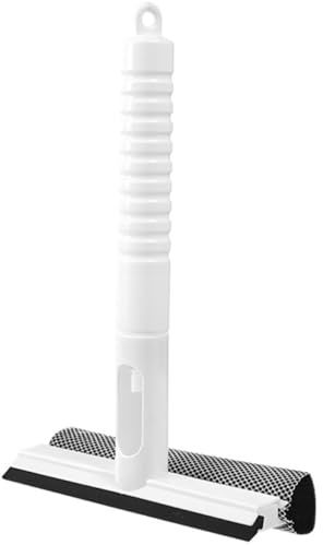 CONGARTENO Glass Cleaning Squeegee with Spray Water Portable Window Scraper and Windscreen Wiper for Home Window and Shower Door Cleaning Tool White