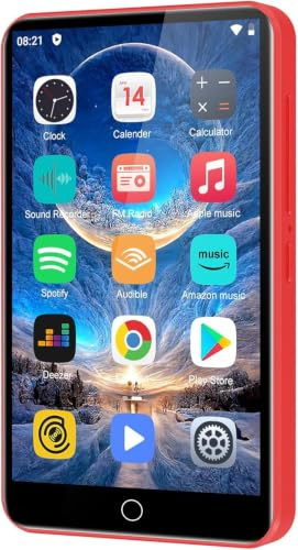 80GB MP3 Player, ZAQE M505 Bluetooth Music Player, HiFi Sound Digital Music, Built-in HD Speaker, FM Radio, Voice Recorder, Earphones Included, 4.0 Full HD Display