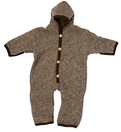 Cosilana, NEU Baby Fleece Overall mit Umschlag, 60% Schurwolle (kbT), 40% Baumwolle (KBA) (50/56, Braun-Melange)