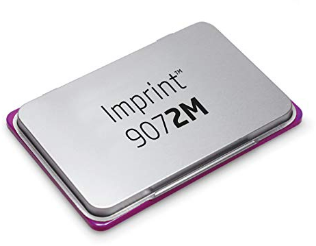 Trodat 9072M Imprint, Cuscinetto imbevuto di Inchiostro di Colore Viola a base acqua, per Timbri Manuali, per Medi Formati, Misura 110 x 70 mm, Struttura in Metallo e Plastica