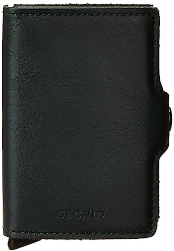 Secrid Mini Wallet Style Vintage Blue Kartenetui aus Vintage Leder, Farbe: Grün, für 4 Karten mit oder 6 Karten ohne Prägung, Maße: 10,2 x 6,5 x 2,1 cm, to-Green