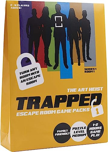 Trapped Escape Room Games AH001 Art Heist, Ideal Family Game for Lockdown / Turn Your Home into a Escape Room, No Waiting for Turns, Escape Room in a Box Kit, Up to 6 Players, Age 8+