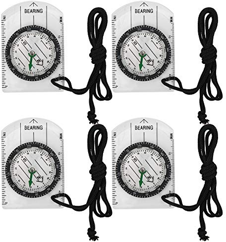 Alomejor 4 Stück Orientierungslauf Kompass Professionelle Karte Lesekompass Kinder Wandern Rucksack Kompass Überlebensgeschenke