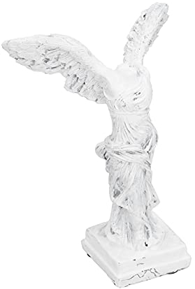 Estatua de la victoria alada de Samotracia, escultura de la diosa escultura de resina de la diosa griega de la victoria con almohadilla antideslizante para la decoración(BS1057-S-blanco)