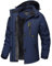 TACVASEN Damen Wasserdicht Fleece-Futter Winterjacke Arbeitsjacke Rahrradjacke Innenfutter Funktionsjacke Regen Coat Windbreaker, Marineblau, S