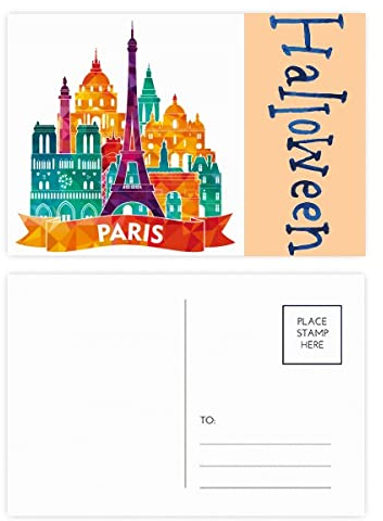 Castle Paris Frankreich Eiffelturm Halloween Postkarten-Set Dankeskarten Postkarte Postkarte Postkarte Seite 20 Stück