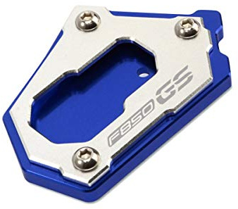 LongGreat CNC Aluminium Motorrad BM&W Seitenständer Vergrößern Unterstützung Fuß-Verbreiterung Ständer Platte für R1200GS/R1250GS/F750GS/F850GS ADV LC/Rallye HP (Blau,F850GS)