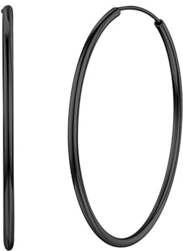 Silvora Creolen Silber 925 Damen Ohrringe Gold Silber Rosegold Schwarz | Hoop Earrings 20/30/50/70mm Durchmesser, Antiallergisch 925 Silber Ohrringe Creolen Modeschmuck für Damen Herren
