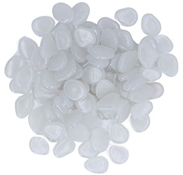 TOPINCN Piedras Luminosas para Exteriores, Piedras Luminosas Decorativas DIY, Guijarros Oscuros para Jardín, Piedras para Jardín, Patio, Pasarela, Senderos de Jardín(Blanco)