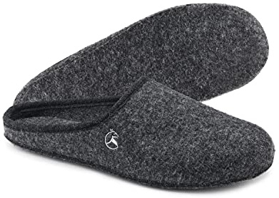 ESTRO Filzpantoffeln Herren mit Filzsohle - Hausschuhe Herren Winter Warm Hausschuhe Männer Filzpantoffeln mit Filzsohle FELT (Graphit, 43 EU)