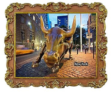 Wall Street New York USA Kühlschrankmagnet 3D Reise Souvenir Kühlschrank Dekoration Magnetaufkleber Craft Collection