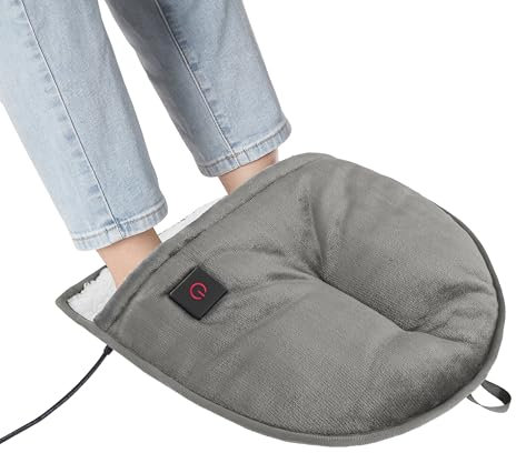 Brookstone Electric Foot Warmer with 4 Heat Settings, Sherpa Lined