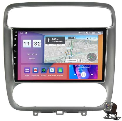 PLOKM Doble DIN Android 12 Autoradio Car Stereo Head Unit para Stream 2000-2006 Soporte WiFi Bluetooth FM USB DSP RDS Dab+ Radio Compatible con Carplay inalámbrico y Android Auto con Cable.