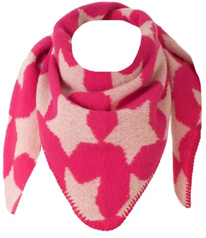 FASHION YOU WANT XXL Schal flauschig schal-tuch damen dicker dreieckstuch groß Wolle STERN Farben kuschelig (fuchsia)