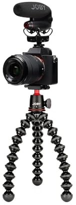 JOBY Skilled Vlogger Kit, GorillaPod Camera Vlogging Kit (GorillaPod 3K Flexible Tripod, On-Camera Wavo PRO DS Microphone, TRR Cables), Vlog Camera Kit, Youtuber Kit, Camera Content Creator Kit