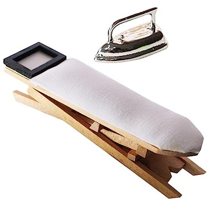 Ciieeo 1juego Mini Casa De Muñecas Plancha y Tabla De Planchar Miniatura Decoración para Accesorios para Juguetes De Casa De Muñecas