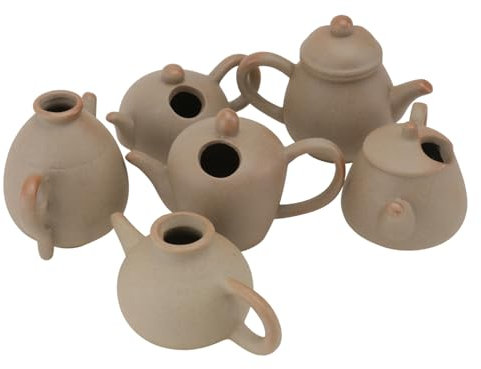 Mini Vases Décoratifs 6 Pièces en Poterie Brute Khaki
