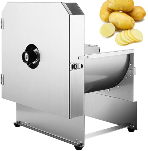 Electric Vegetable Fruit Slicer, Commercial Fruit Slicer Machine Tomato Slicer 0-13mm Thickness Adjustable Stainless Steel Cutting Machine for Onions, Carrots, Cucumbers, Ham, Potatoes