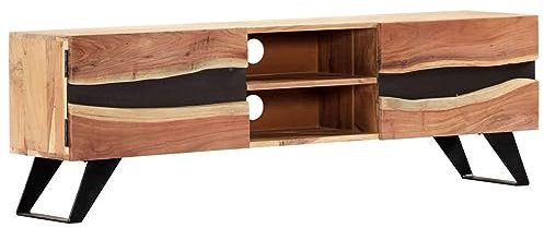 Iiaky TV-Schrank 140 x 30 x 45 cm TV Sideboard TV Cabinet for Living Room Lowboard Wohnzimmer Fernsehschrank TV MöBel Massivholz Akazie