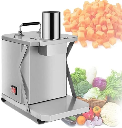 Cortador eléctrico de Verduras, Cortador de Frutas Comercial, Cortador de Verduras, Cortador eléctrico Profesional para Cocina, Cortador automático de Alimentos para Patatas,8mm