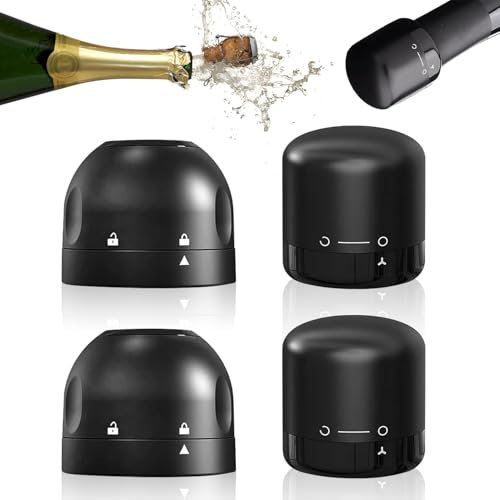 Flaschenverschluss,4STK Weinflaschenverschluss,Sektverschluss und Weinverschluss,Sektflaschenverschluß,sektverschluss vakuum,Weinstopper,Champagner Stopper,Wein Stopfen für Rotwein,Champagner,Whisky