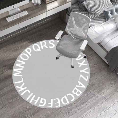 DJHWWD Wohnzimmer Teppich Balkon Grauer für das Esszimmer, runder Schlafzimmer, rutschfest und schmutzabweisend Dekoration auslegeware 100X100CM