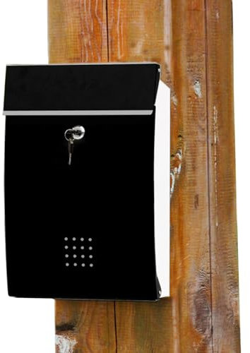 Standbriefkasten Freistehend, Briefkästen für den Außenbereich, Briefkasten zur Wandmontage, Briefkasten mit Sichtfenster, mit Schloss und Schlüssel, Langlebig und Regenfest, Geeignet für Wohnungen(Bl