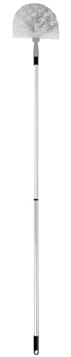 Apex Brosse à bille pour toiles d'araignées avec tête sphérique et poignée chromée extensible, nettoyage efficace pour murs et plafonds - de 95 à 150 cm