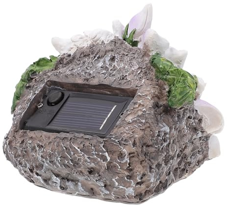 DOITOOL Farola Solar Diseño Floral Piedra Lámpara De Para Jardín Adorno Decorativo Exterior Fácil De Usar