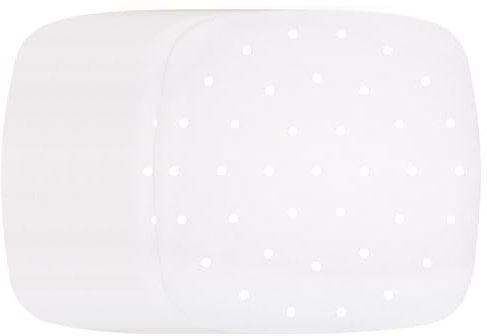 sourcing map 400pcs Air Fryer Liners 9.4 Inch Square Bamboo Steamer Liners with Holes Non-Stick Perforated Parchment Paper Sheets Disposable Steamer Paper for Air Fryers Steaming Basket, White