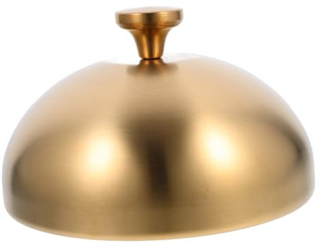 CHICAMPERA Tapa Para Filetes y Alimentos De Acero Inoxidable, 23 Cm, Cúpula Redonda Aislamiento Térmico, Color Dorado, Para Uso Doméstico y Restaurantes, 1 Unidad