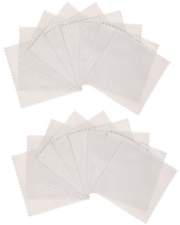 ERINGOGO 100 Stück Brillenputztücher aus Wildleder 8x8cm Kratzfrei Reinigungstücher für Brillen Schmuck Kameras Wiederverwendbar Tragbar für Unterwegs