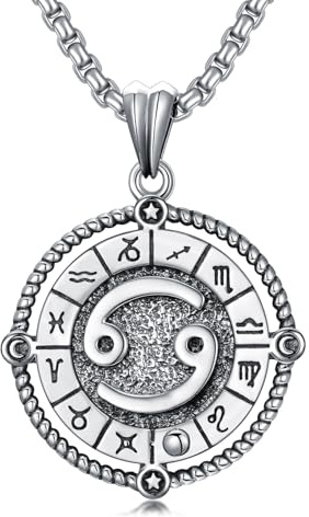 ROMANTICWORK 12 Sternzeichen Kette 925 Sterling Silber Konstellation Konstellation Anhänger Sternzeichen Halskette Horoskop Schmuck Geschenke für Damen Herren