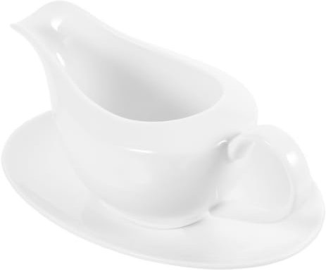 CIYODO 1 Set Ceramic Gravy Sauce Boat with Handle Pitcher for Dressings Lightweight Ceramic Milk Jug for Home Restaurant Use