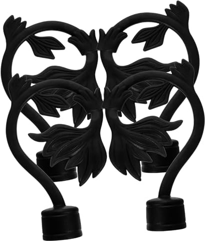 Mikikit Extremos Decorativos para Barras Romanas 28 Mm Abs Negro Prácticos Fáciles De Instalar Accesorios para Cortina Ventana Conjunto De 4 Piezas