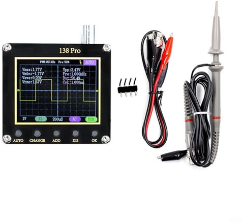 Osciloscopio portátil, 138PRO USB 3.3V Kit de osciloscopio digital digital pequeño con pantalla TFT de 2.4 para el hogar (A)