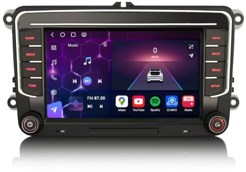 Erisin 7 tums 8-kärnig 8 GB 128 GB Android 14 bilradio Bluetooth GPS-navigering för VW Golf 5 Golf 6 Passat B6/B7 Tiguan Polo Jetta Seat Skoda CarPlay Android Auto WiFi 4G DSP DAB+ USB RDS Canbus OPS