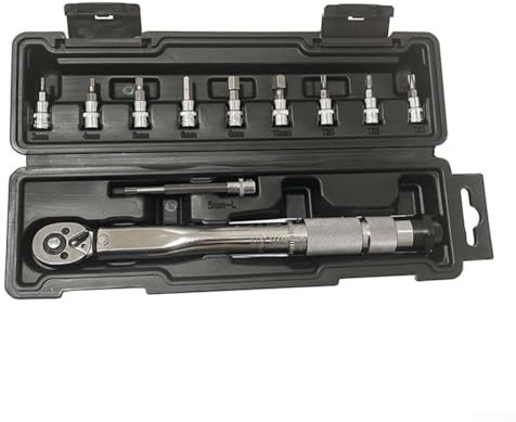 Set di 11 chiavi dinamometriche da 5-25 Nm, chiave dinamometrica regolabile da 1/4 di pollice con 9 bussole, kit di attrezzi a sgancio rapido