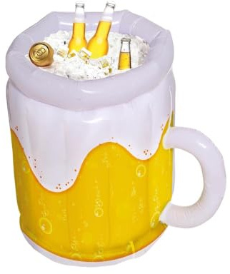 JACKANNA Seau à bière gonflable pour fête d'été, grand verre à bière, décoration de fête d'été, pour piscine, plage, piscine, accessoire de fête