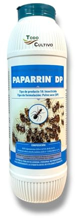 Insecticida en polvo 750 grs. Contra hormigas, cucarachas, pulgas, chinches, garrapatas, moscas, insectos voladores y rastreros. Paparrin 750 grs.