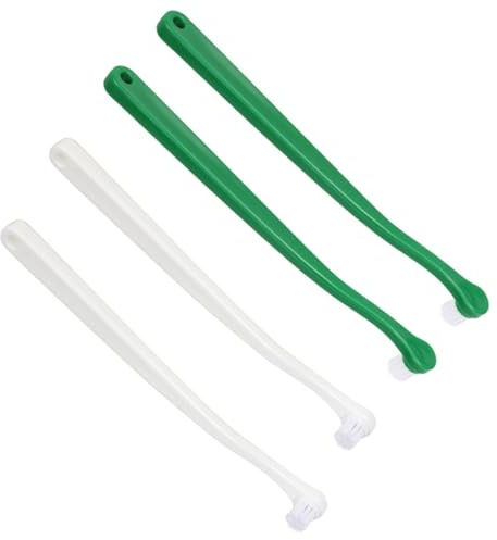 SMASOLO 4pcs Manual Cat Toothbrush Set Small Head Plastic Pet Oral Cleaning Brush for Cats and Puppies Handheld Portable Dental Care Kit