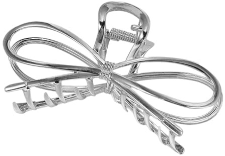 DIYEAH Clip per Chioma Donna Fiocco in Lega di Zinco Argento, Design Delicato e Resistente, Accessorio per Trucco e Prom