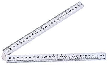 sourcing map Folding Ruler 100cm 4 Fold Metric Measuring Tool ABS for Woodworking Engineer White